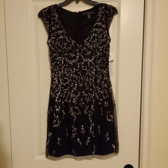 Aidan Mattox Dresses & Skirts - NWT Aidan Mattox Black Beaded/Sequined Dress
